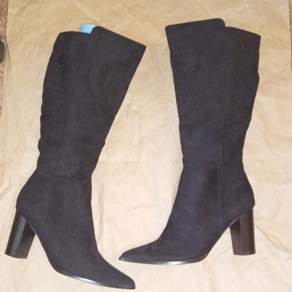 Faux Suede Knee High Boots